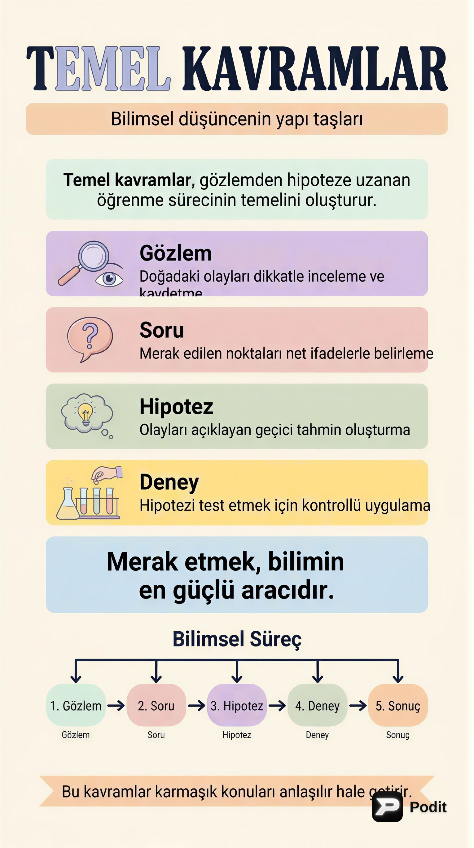 Temel Kavramlar: Bilginin Yapı Taşları - görsel özet infografik