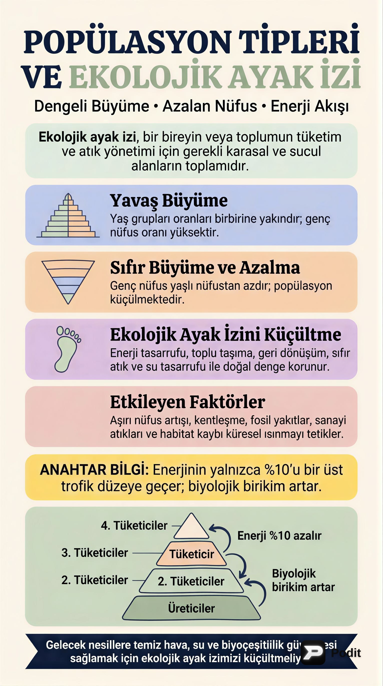 Ekolojik Prensipler ve Sürdürülebilirlik - görsel özet infografik