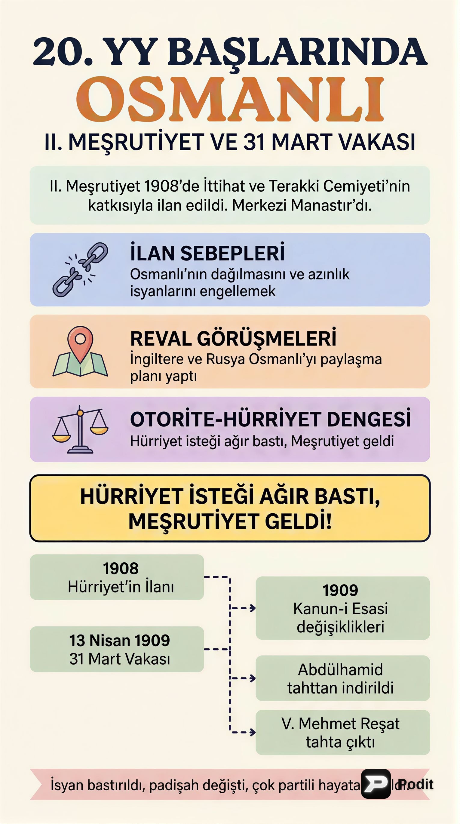 20. Yüzyıl Başlarında Osmanlı İmparatorluğu - görsel özet infografik
