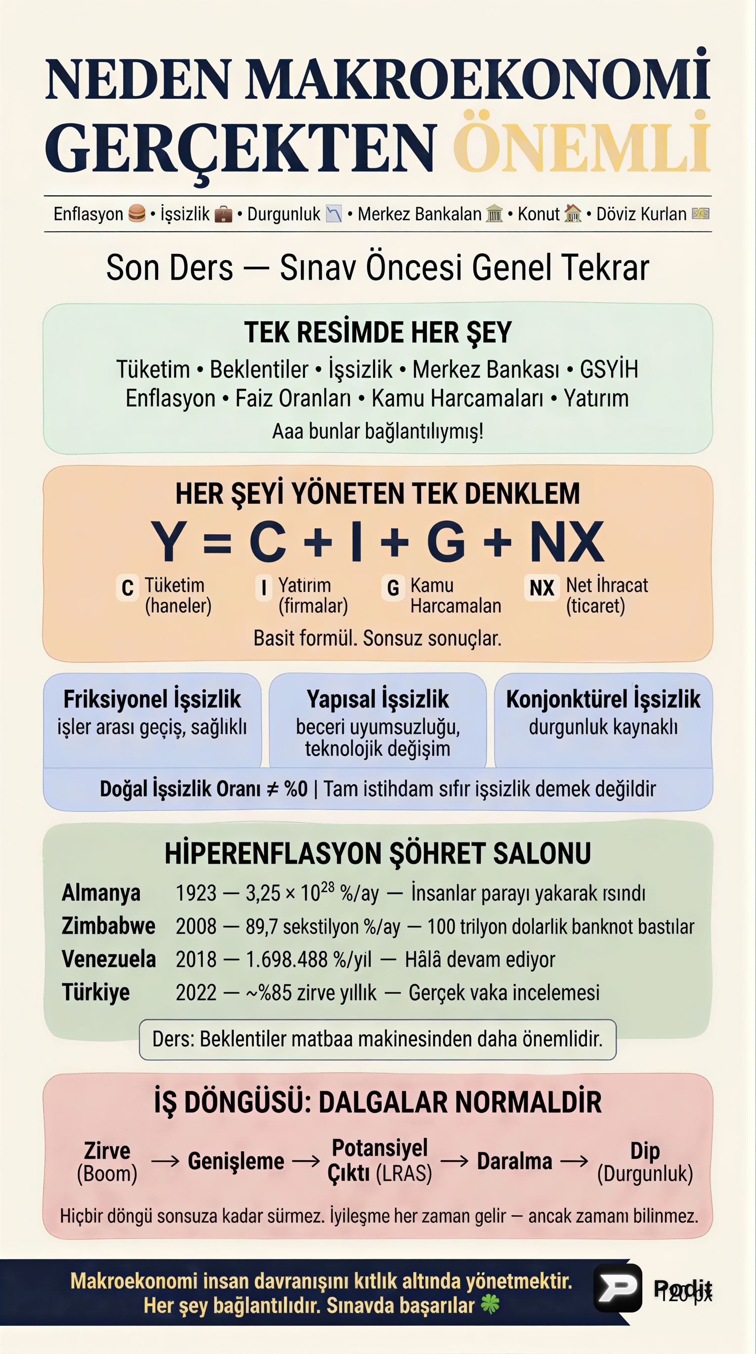 Makroekonominin Temel Kavramları ve Uygulamaları - görsel özet infografik