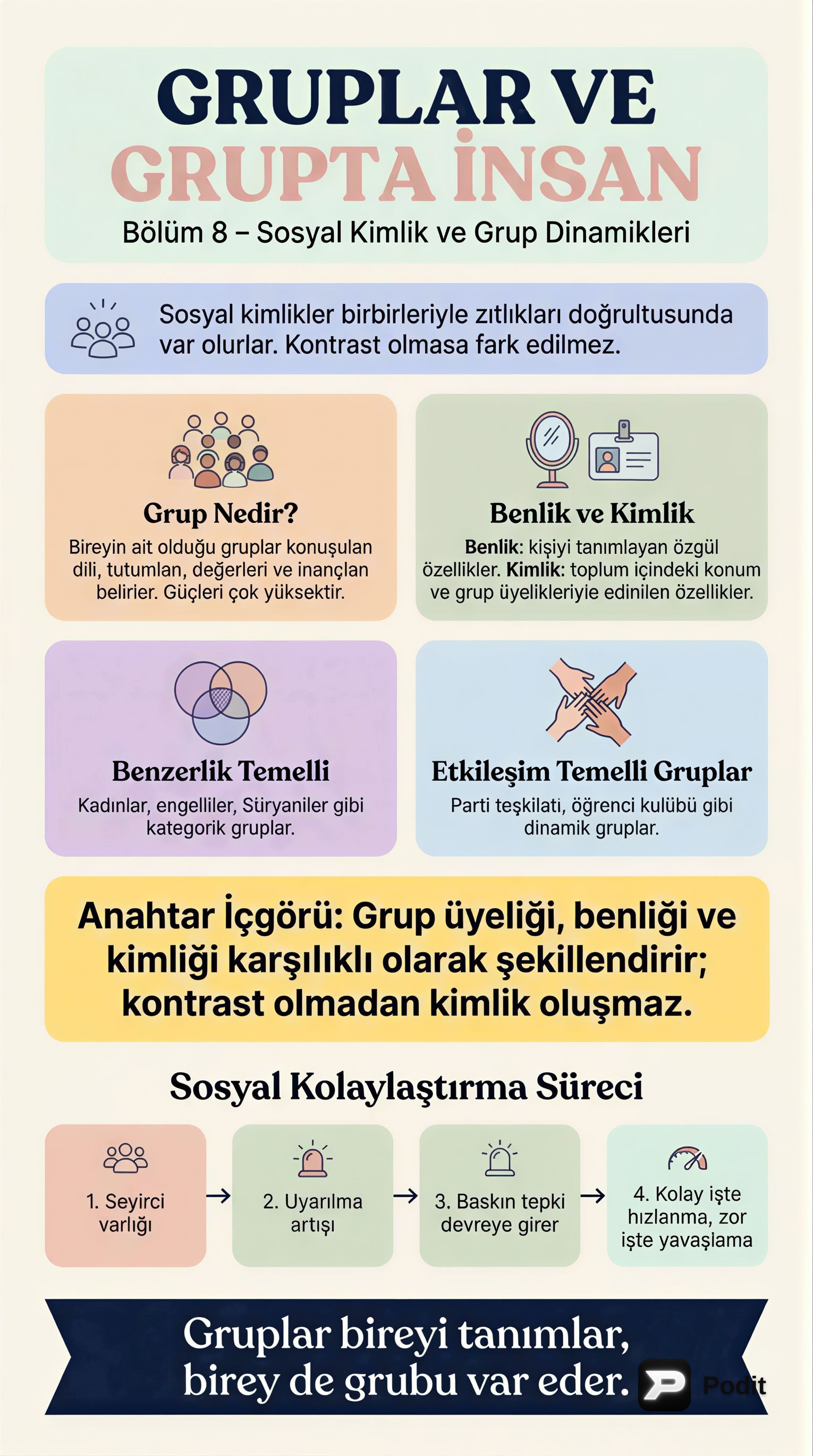 Sosyal Gruplar, Performans ve Önyargı: Psikolojik Bir Bakış - görsel özet infografik