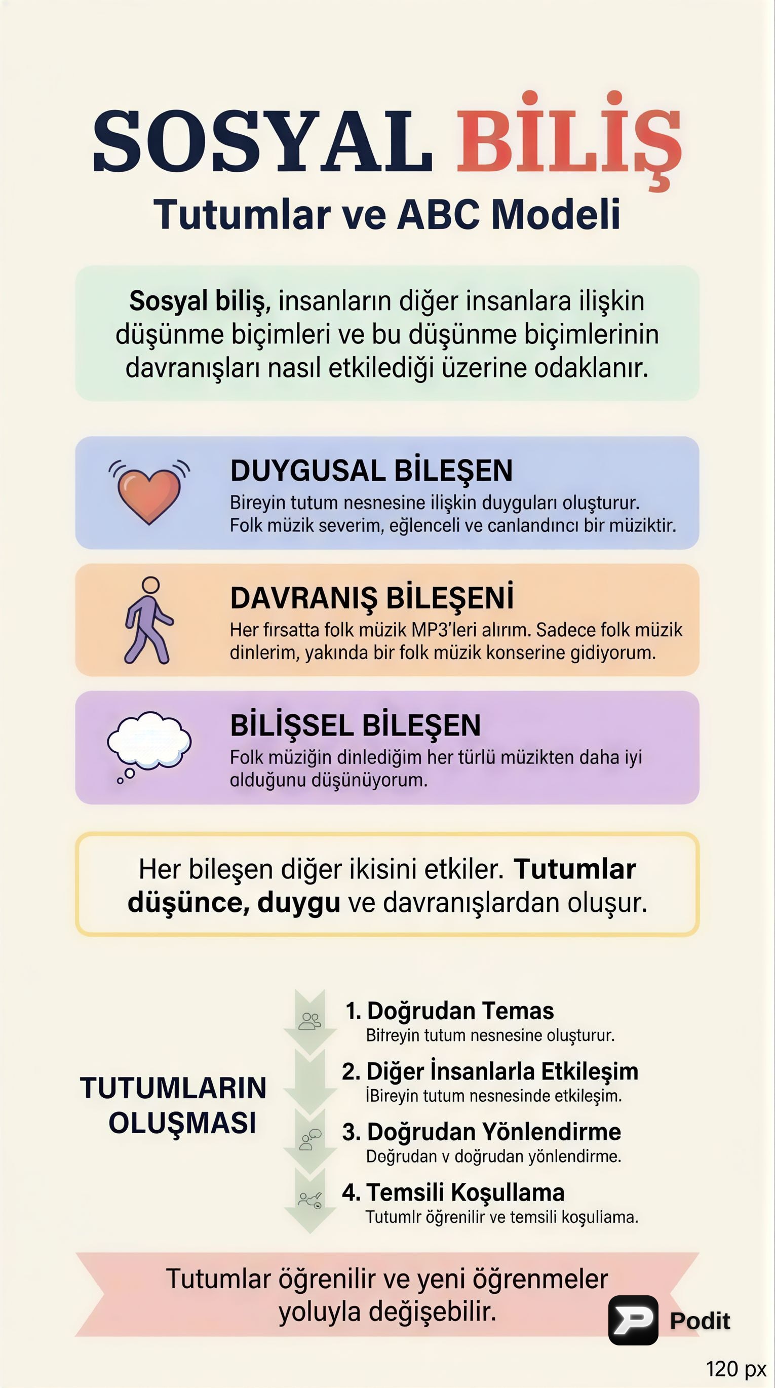 Sosyal Biliş: Tutumlar, İkna ve Yükleme Süreçleri - görsel özet infografik