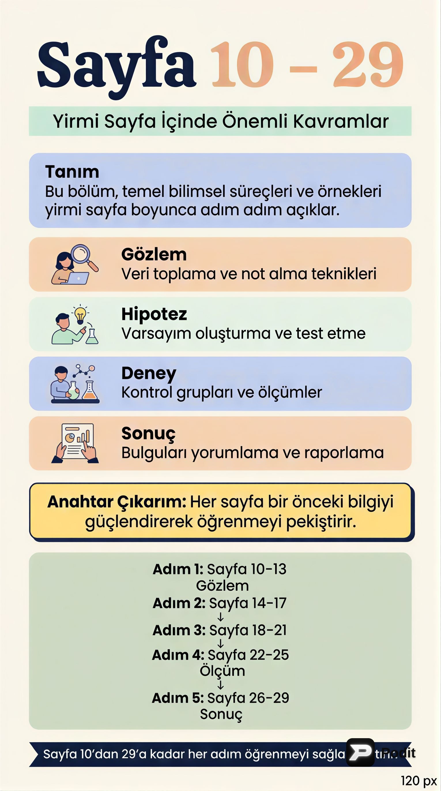 Akademik İçerik Özeti Oluşturma İlkeleri - görsel özet infografik