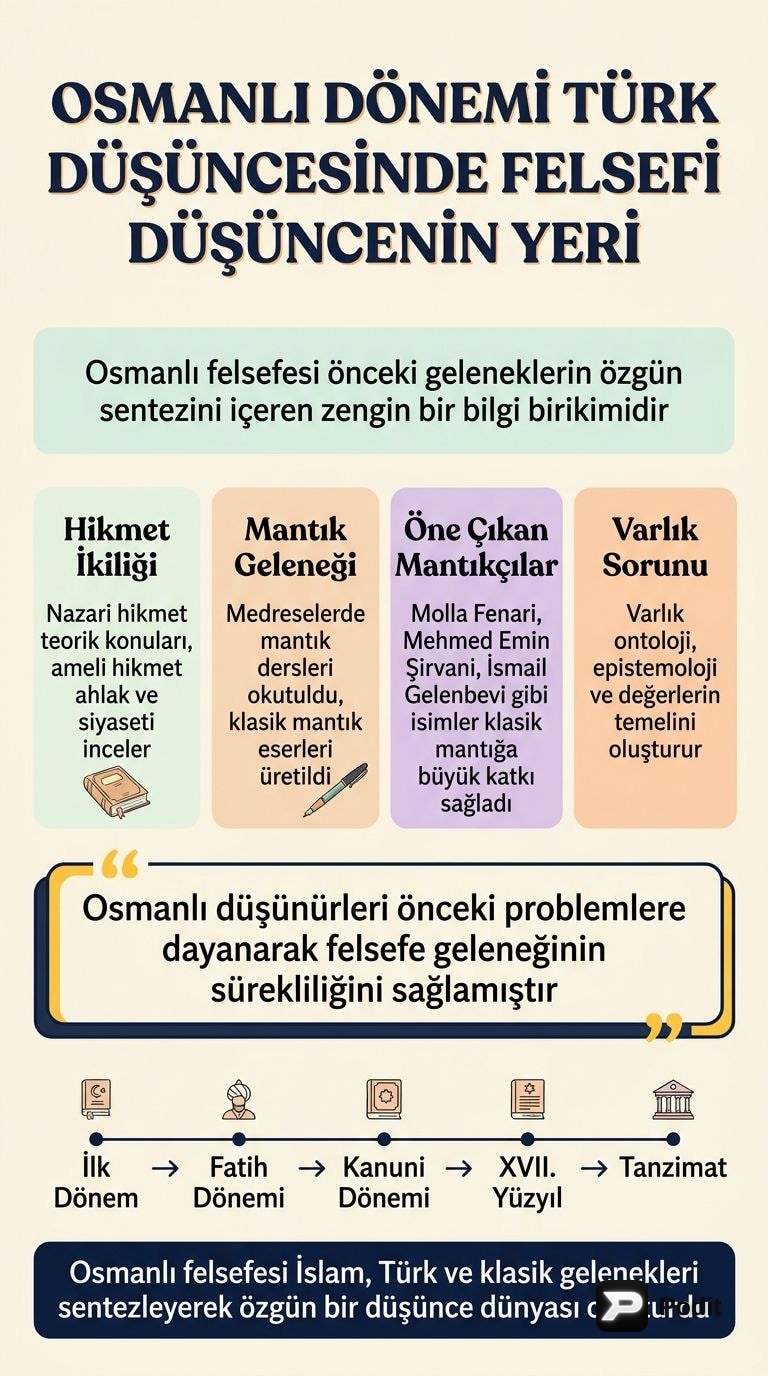 Osmanlı Düşünce Tarihinde Felsefe, Bilim ve Siyaset - görsel özet infografik