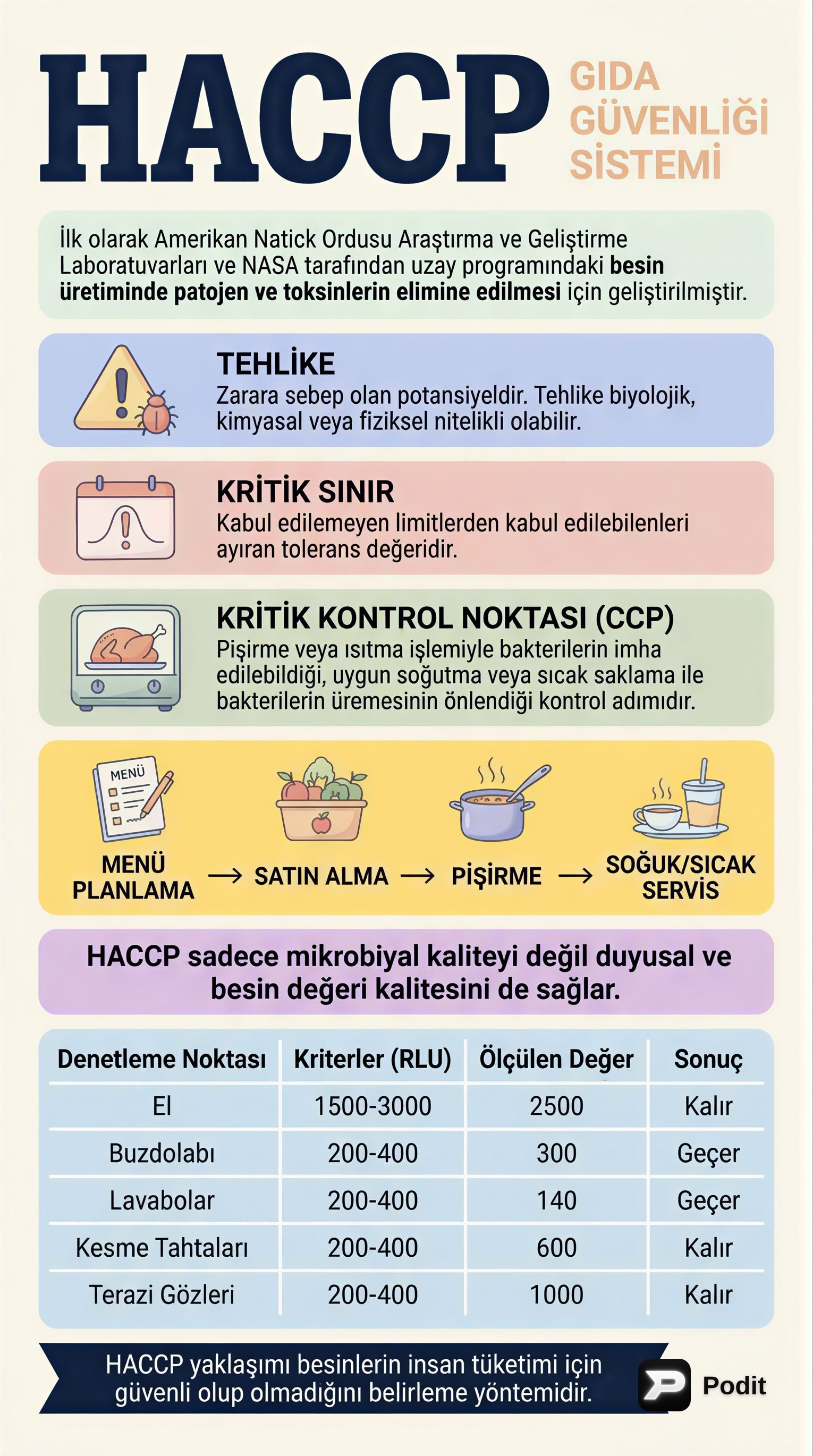 HACCP Sistemi ve Gıda Güvenliğindeki Rolü - görsel özet infografik