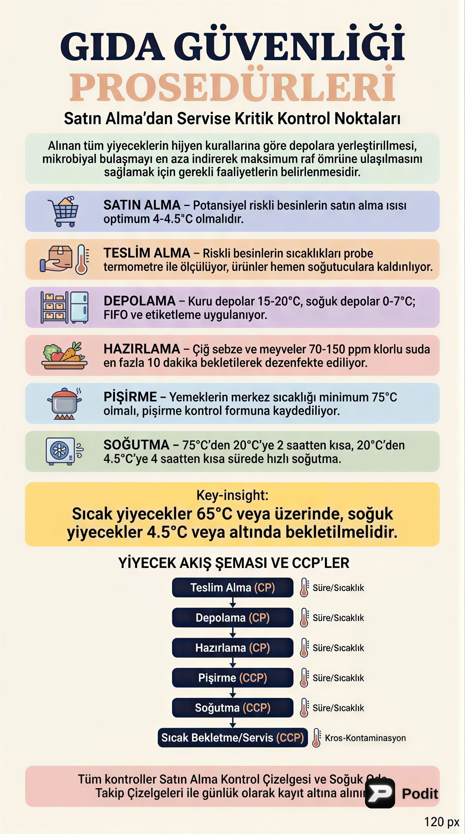 Gıda Güvenliği Yönetiminde Kritik Süreçler - görsel özet infografik