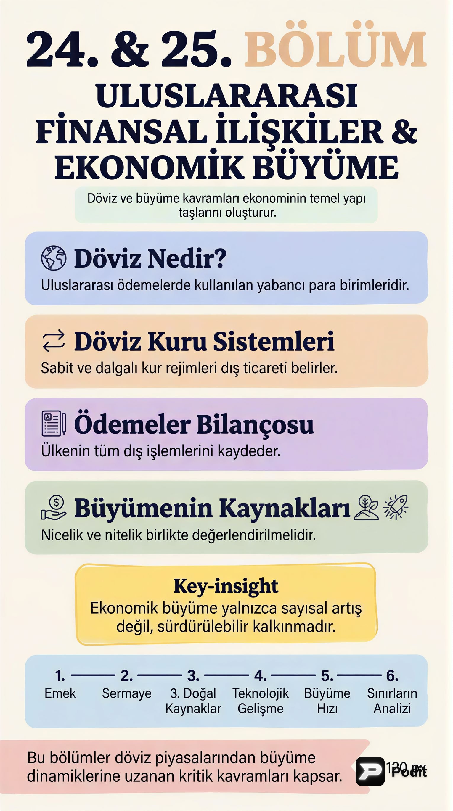 Uluslararası Finans ve Ekonomik Büyüme - görsel özet infografik