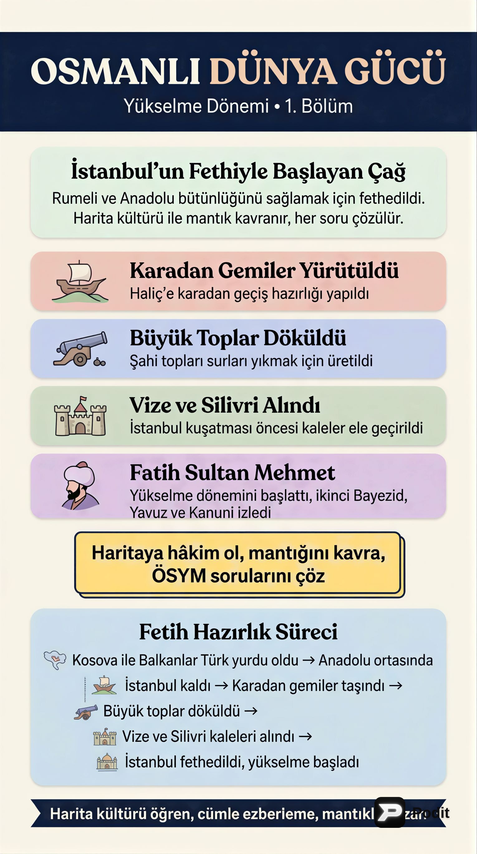 Osmanlı Dünya Gücü: Yükselişin İlk Adımları - görsel özet infografik