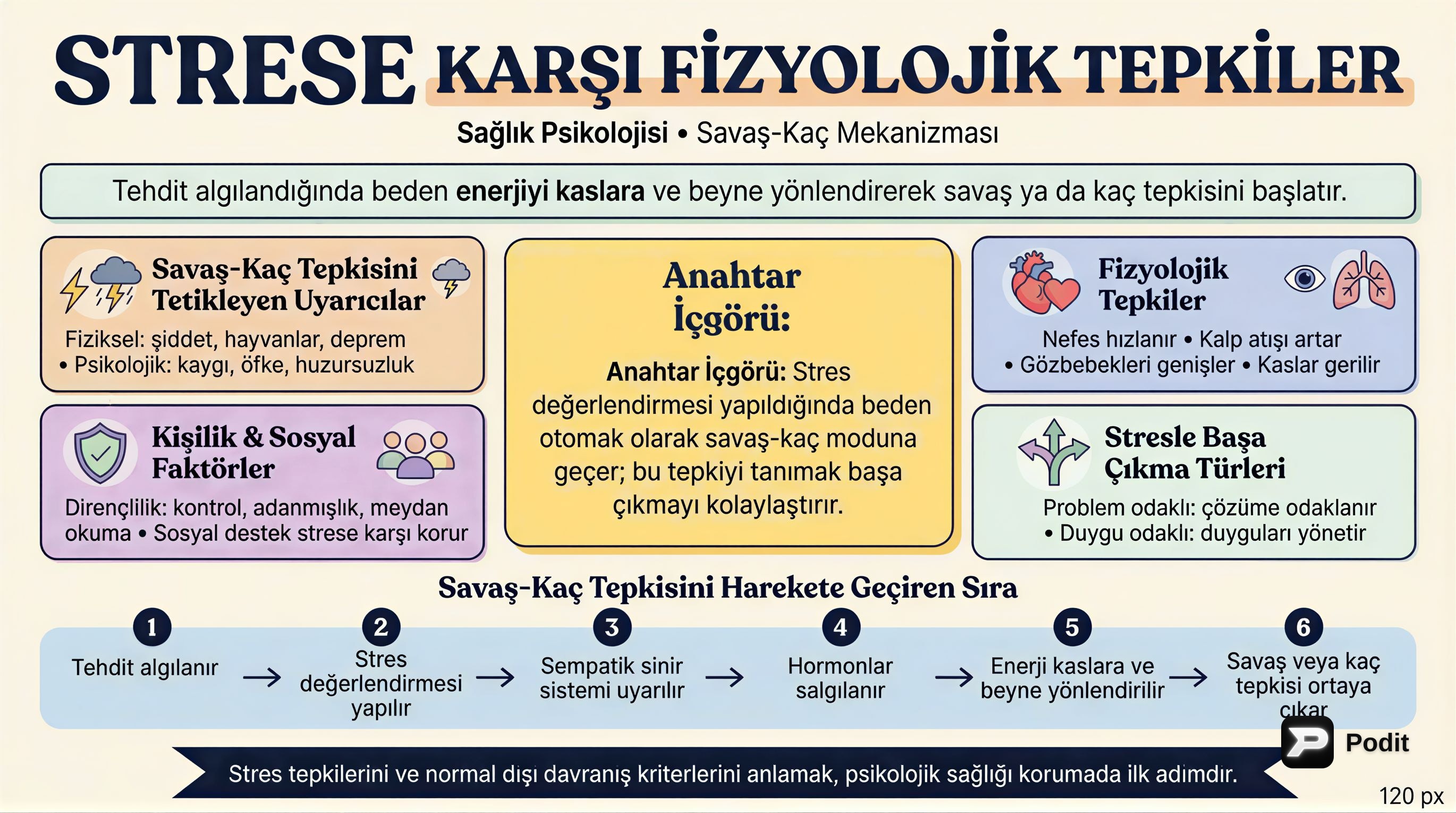 Sağlık Psikolojisi ve Normal Dışı Davranışlar - görsel özet infografik