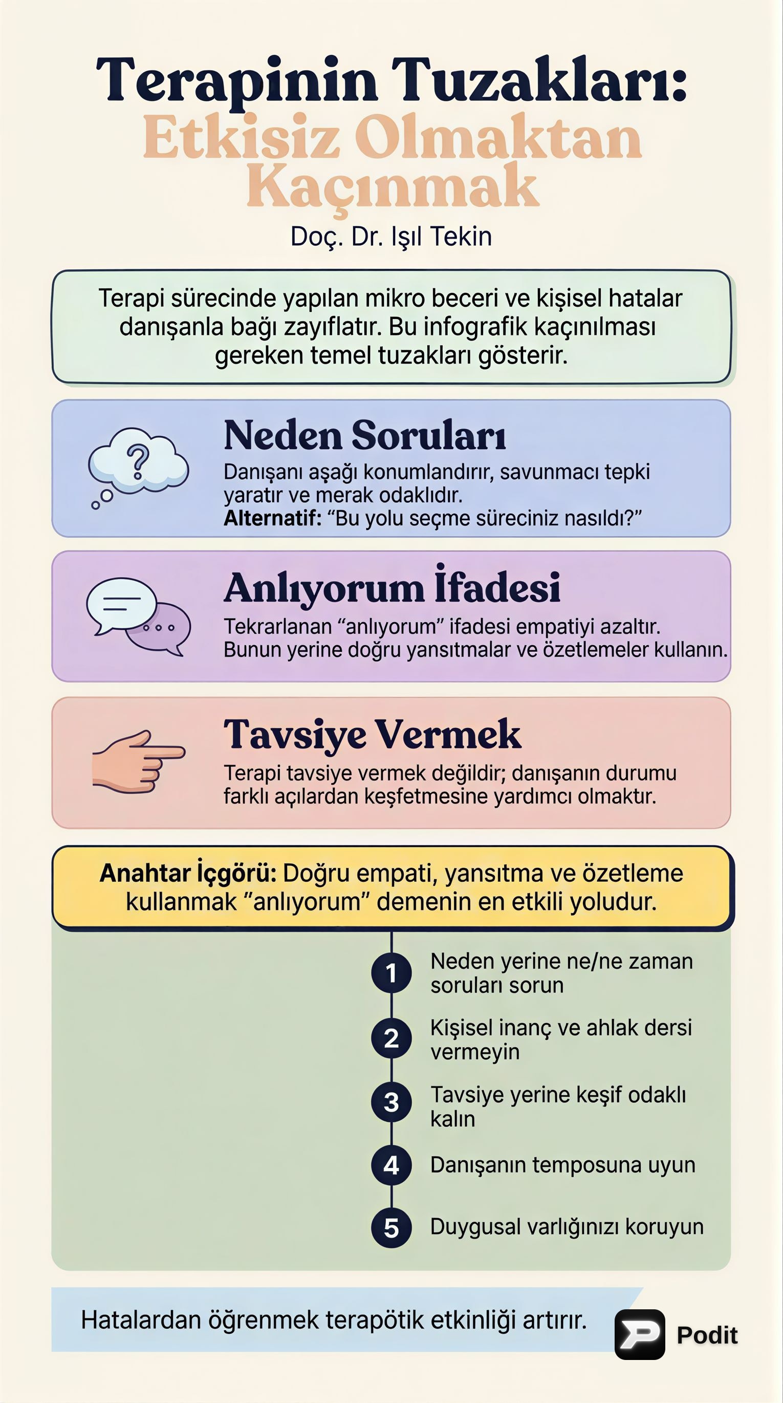 Terapi Hataları: Etkisiz Olmaktan Kaçınma Yolları - görsel özet infografik