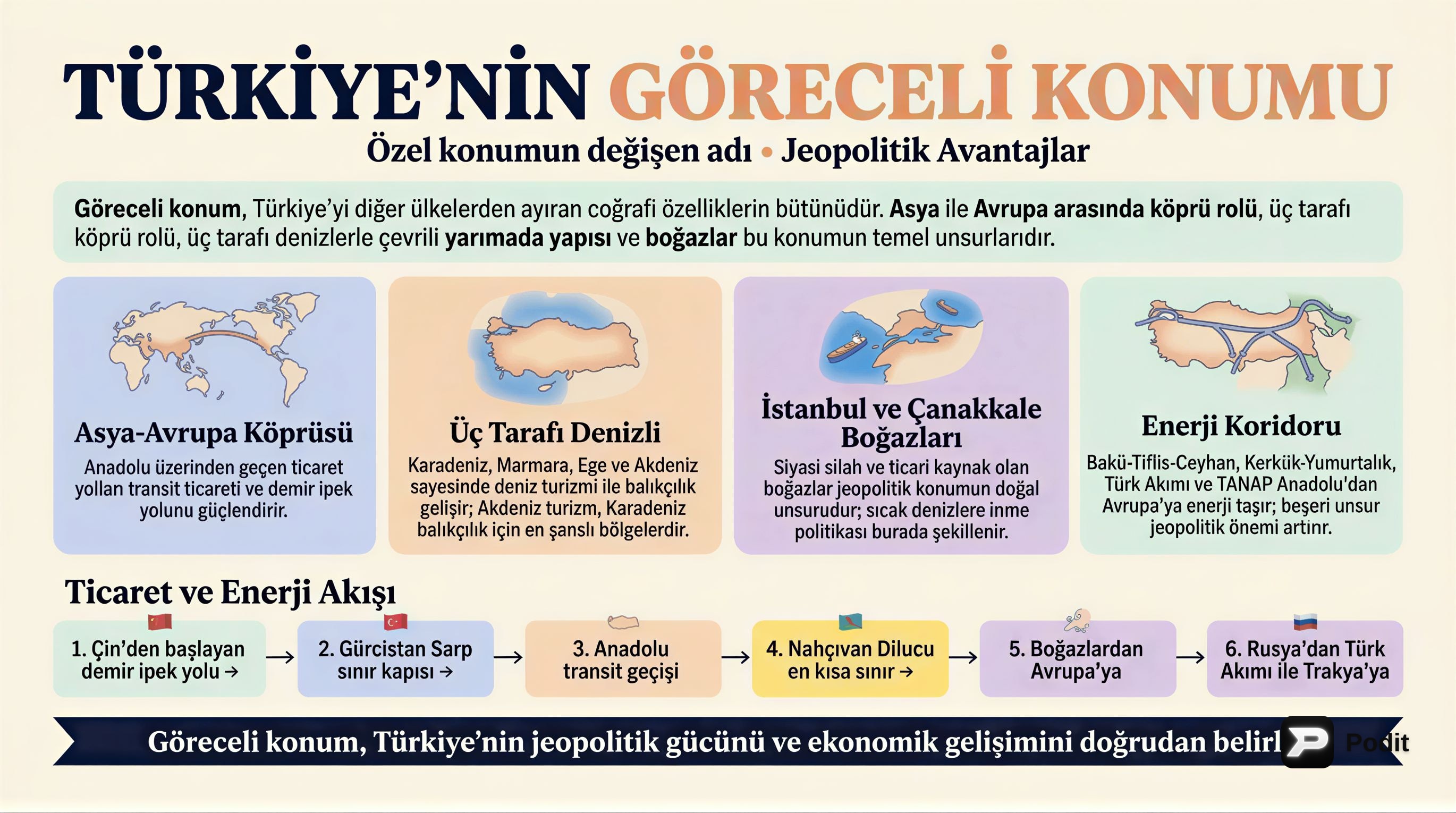 Türkiye'nin Göreceli Coğrafi Konumu ve Etkileri - görsel özet infografik