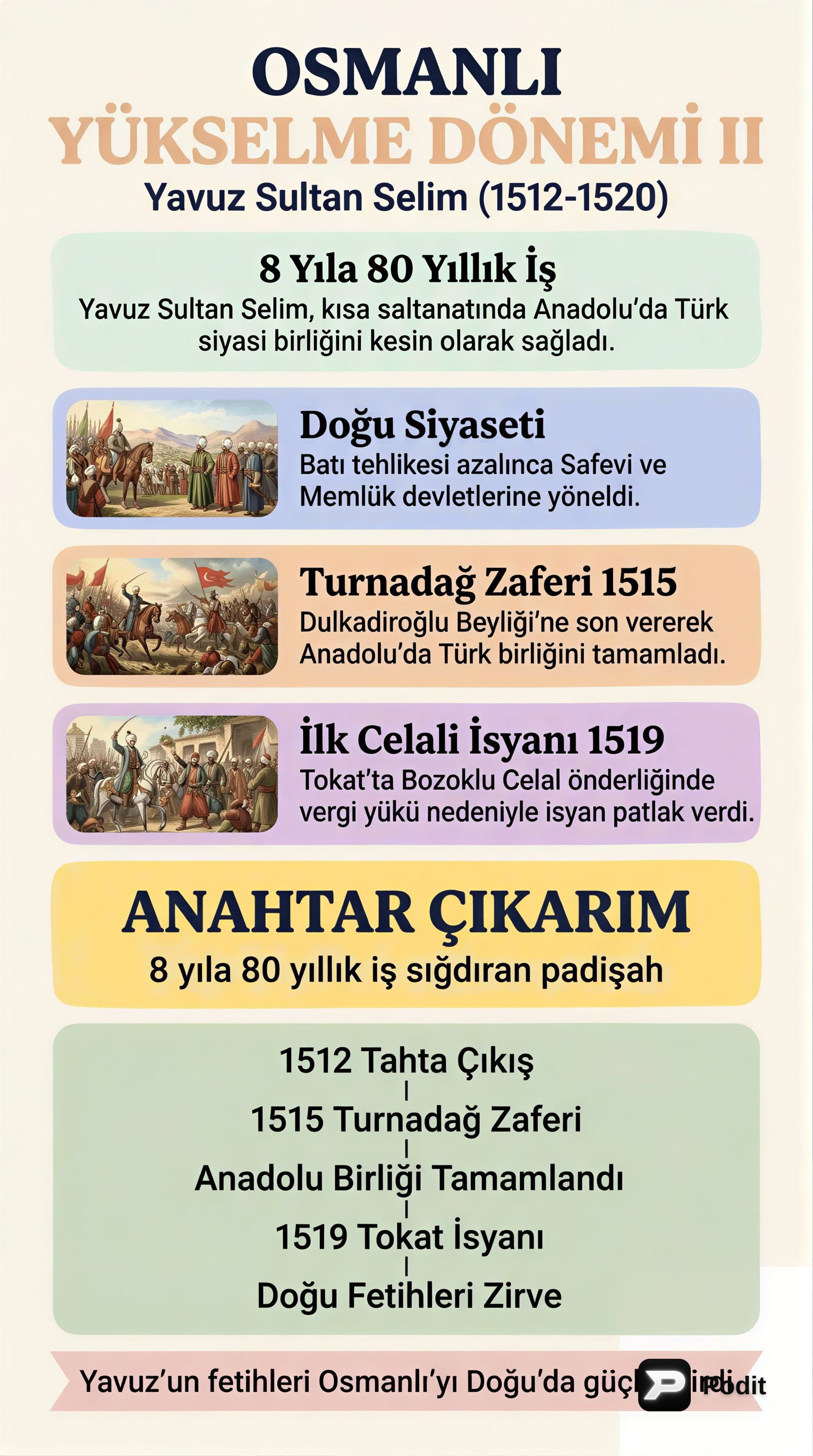 Osmanlı Yükselme Dönemi (1453-1595) Analizi - görsel özet infografik