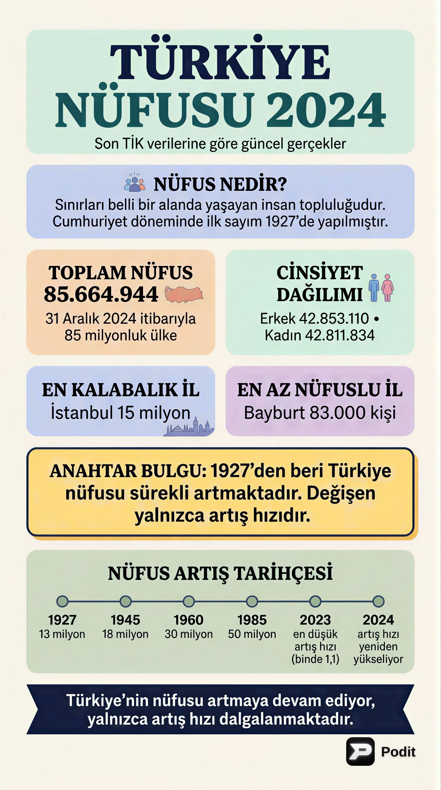 Türkiye Nüfusunun Coğrafi Analizi ve Politikaları - görsel özet infografik