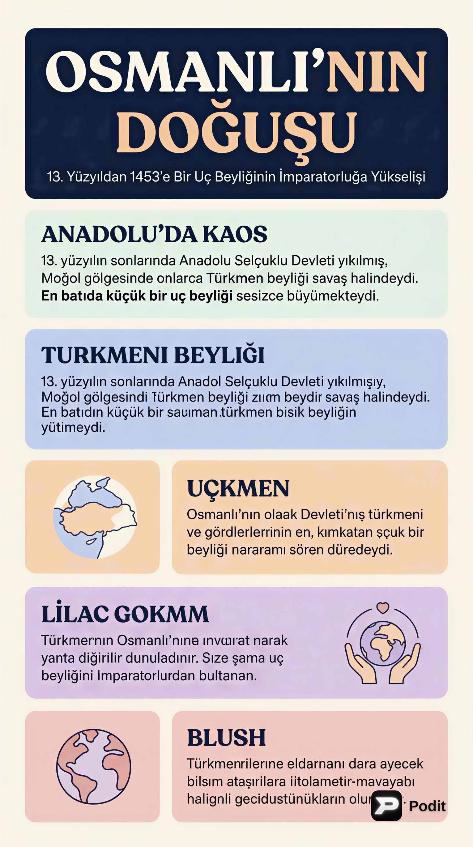 Osmanlı İmparatorluğu: Kuruluşundan Yıkılışına - görsel özet infografik