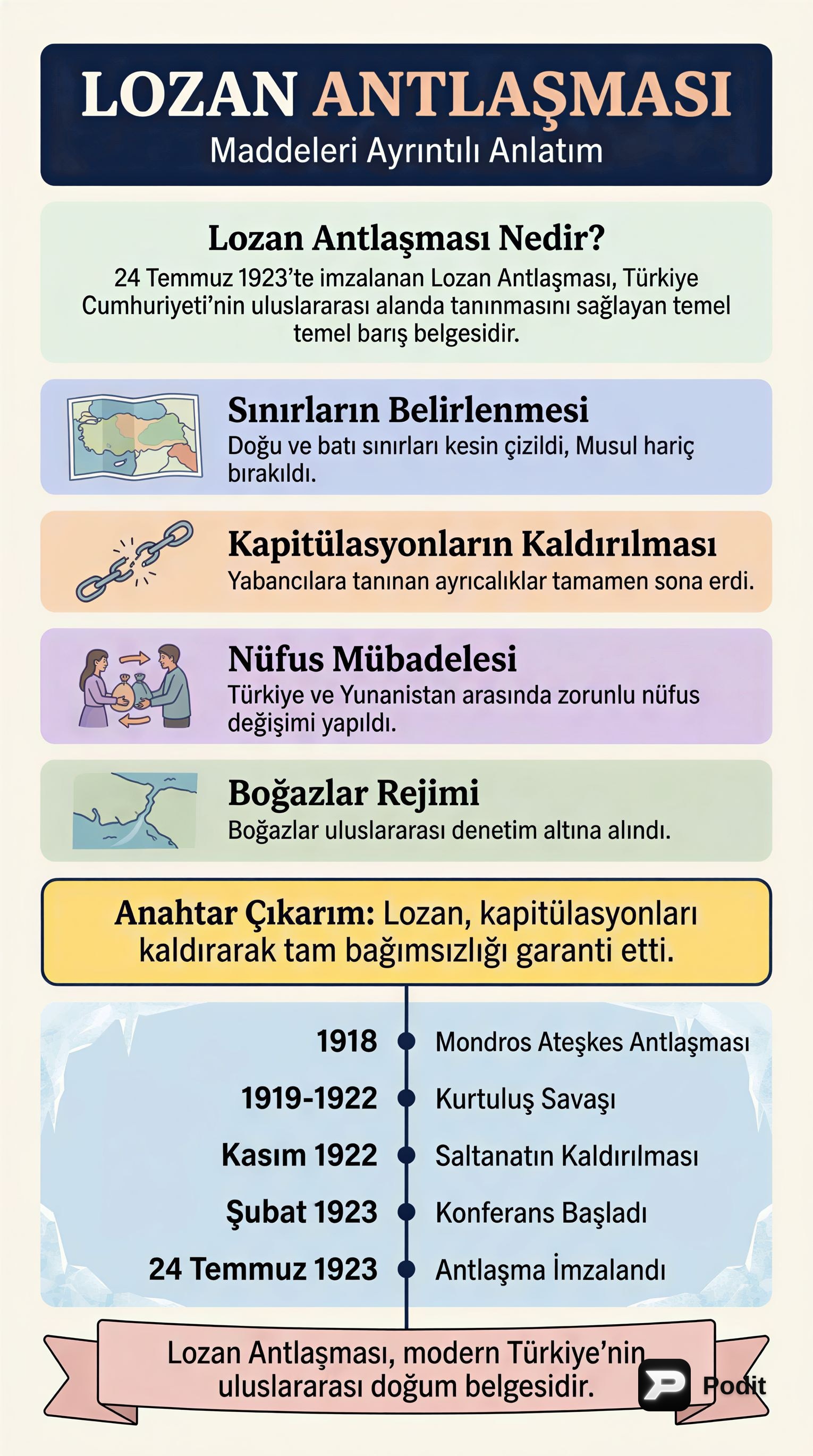 Lozan Antlaşması: Türkiye'nin Tapu Senedi - görsel özet infografik