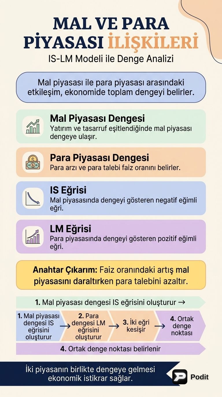 Mal ve Para Piyasaları İlişkisi: Sınav Rehberi - görsel özet infografik