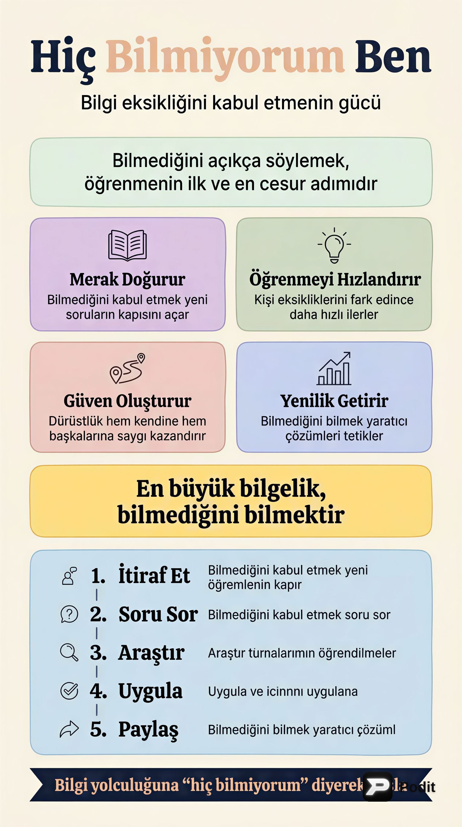 Bilgi Eksikliğinin Felsefi Boyutları ve Önemi - görsel özet infografik