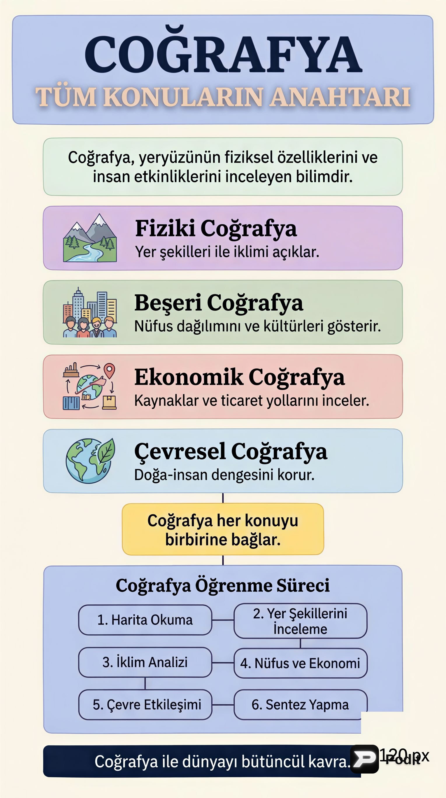Coğrafya: Dünyayı Anlamanın Anahtarı - görsel özet infografik