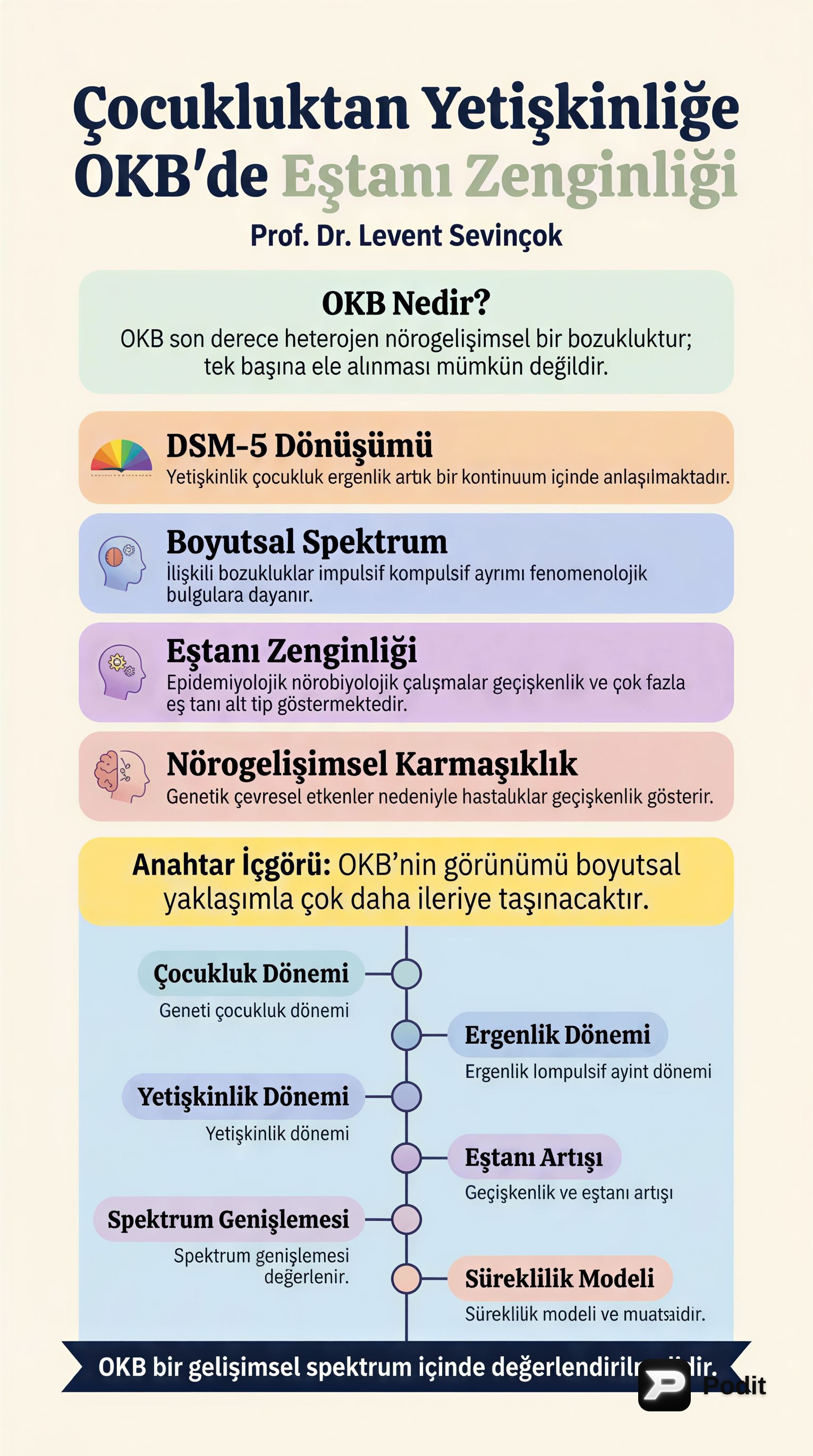 Çocukluktan Yetişkinliğe OKB'de Estani Zenginliği - görsel özet infografik