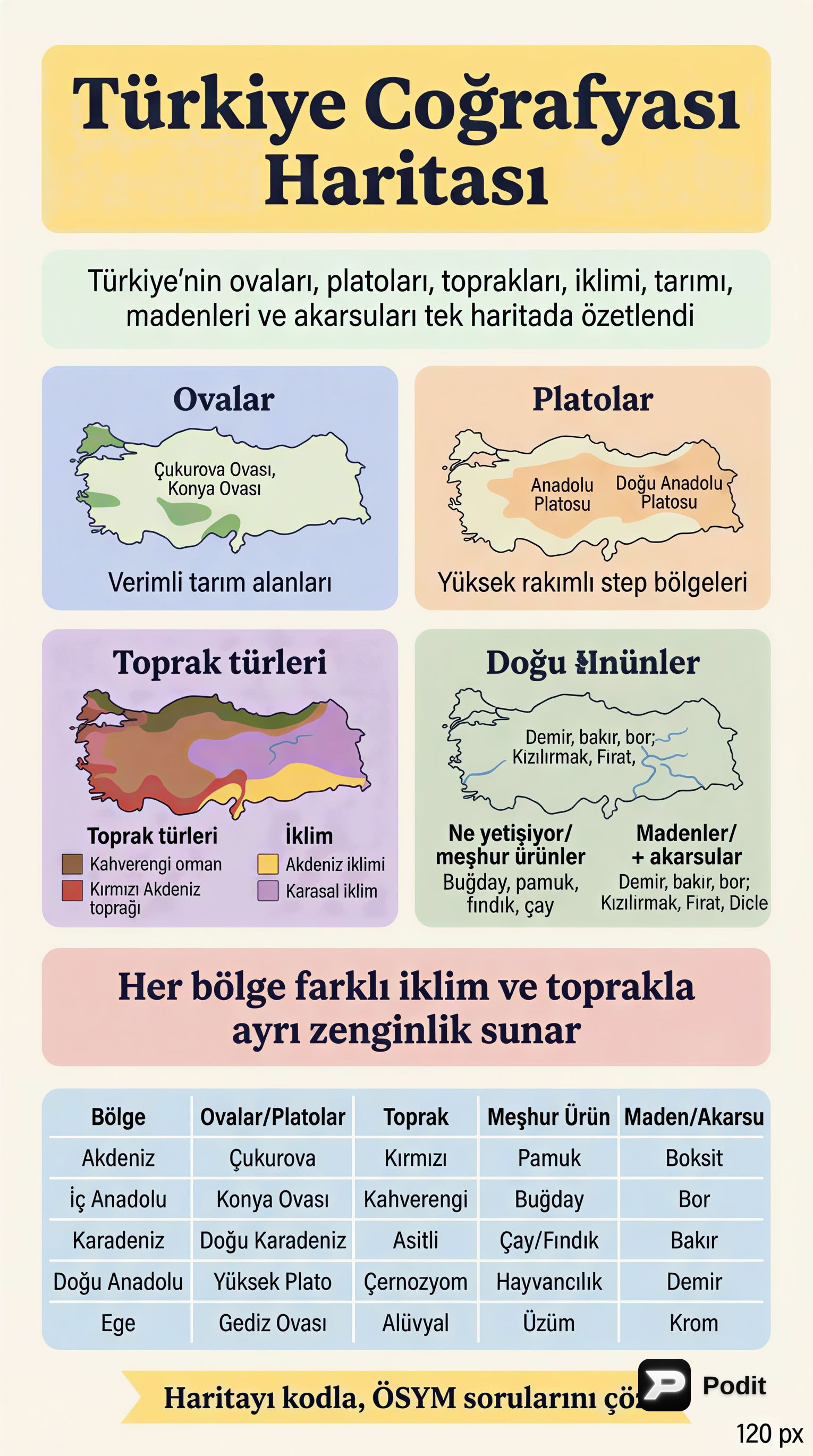 ÖSYM Coğrafyası: Harita Üzerinde Türkiye'yi Keşfet - görsel özet infografik
