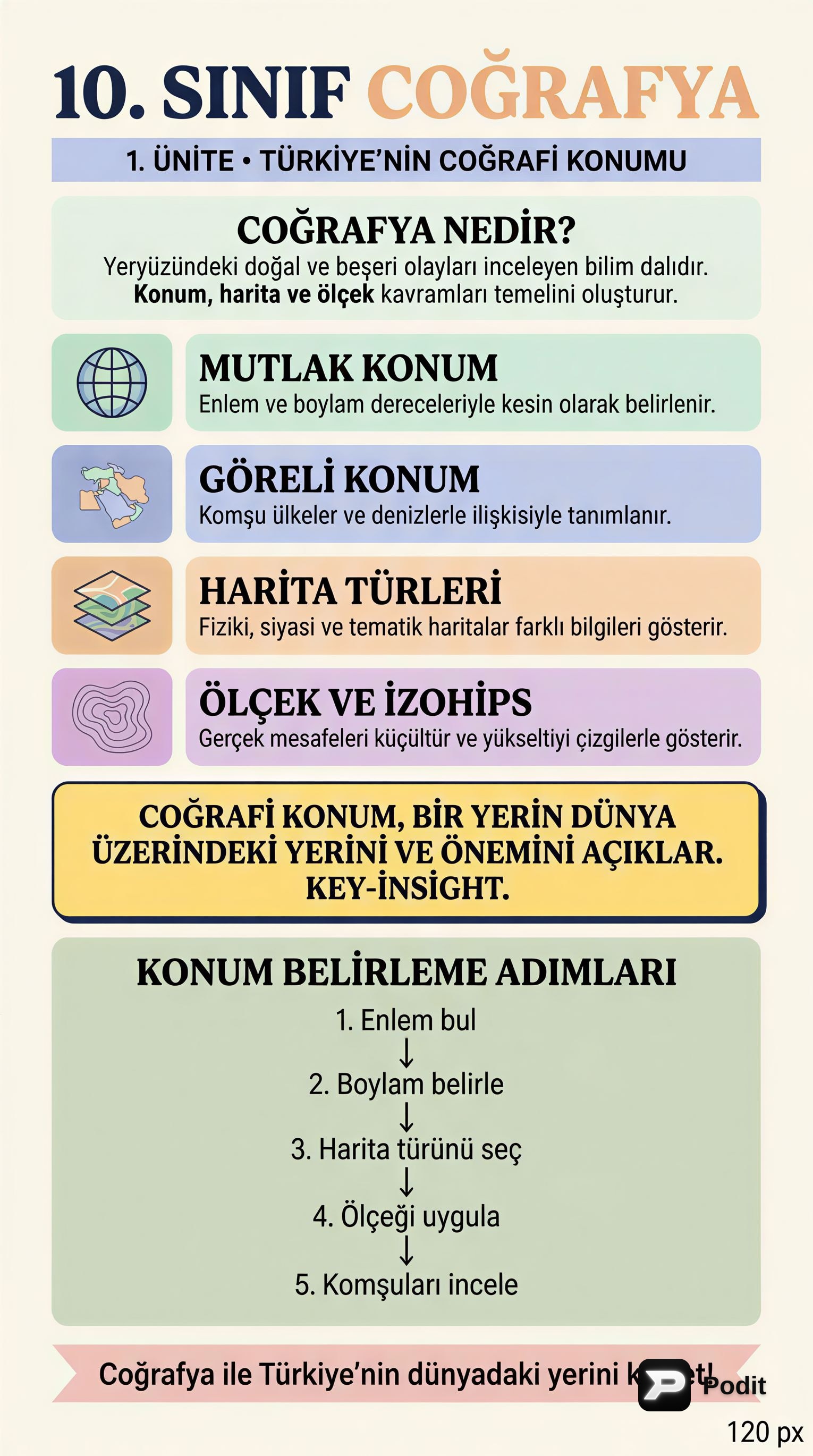 10. Sınıf Coğrafya: Doğal Sistemlere Giriş - görsel özet infografik