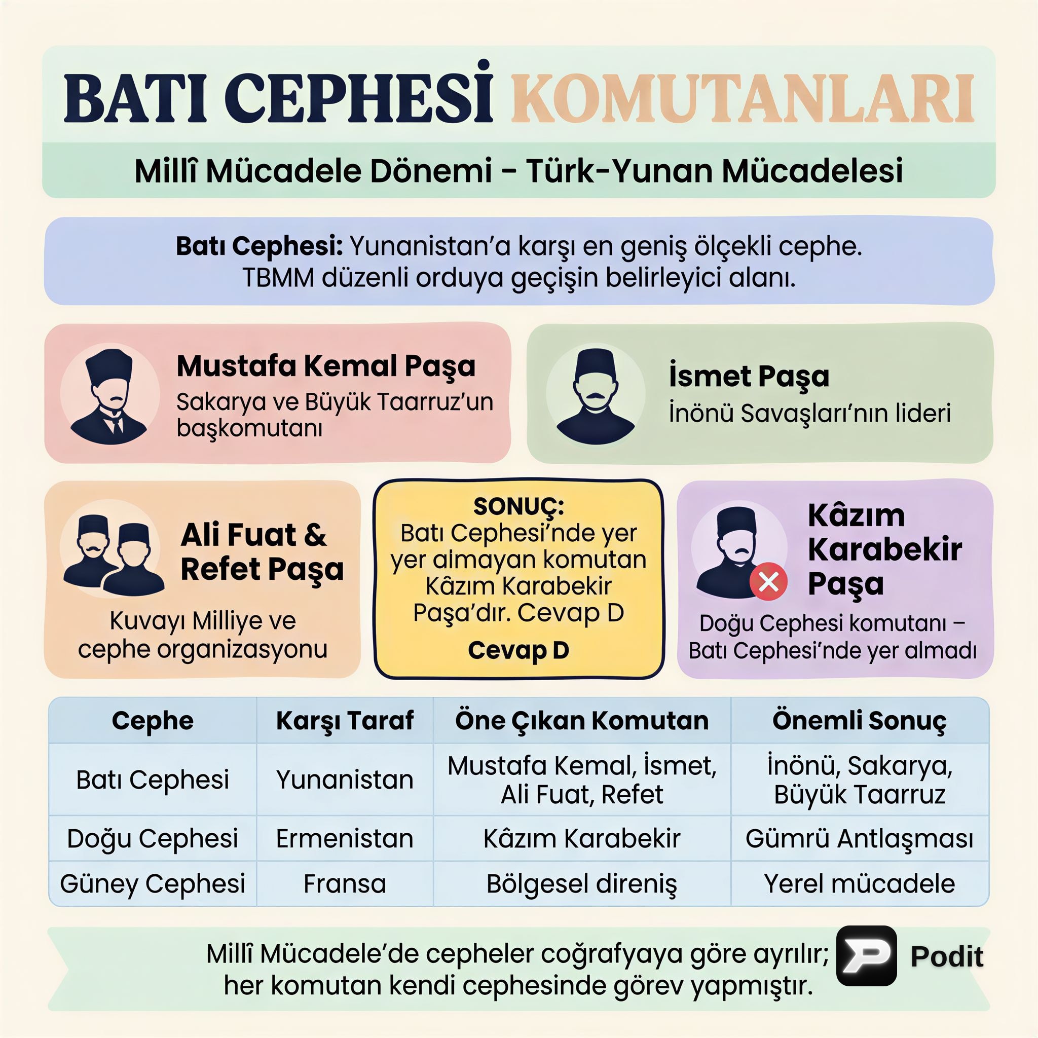 Milli Mücadele'den Modern Türkiye'ye Tarih Analizleri - görsel özet infografik