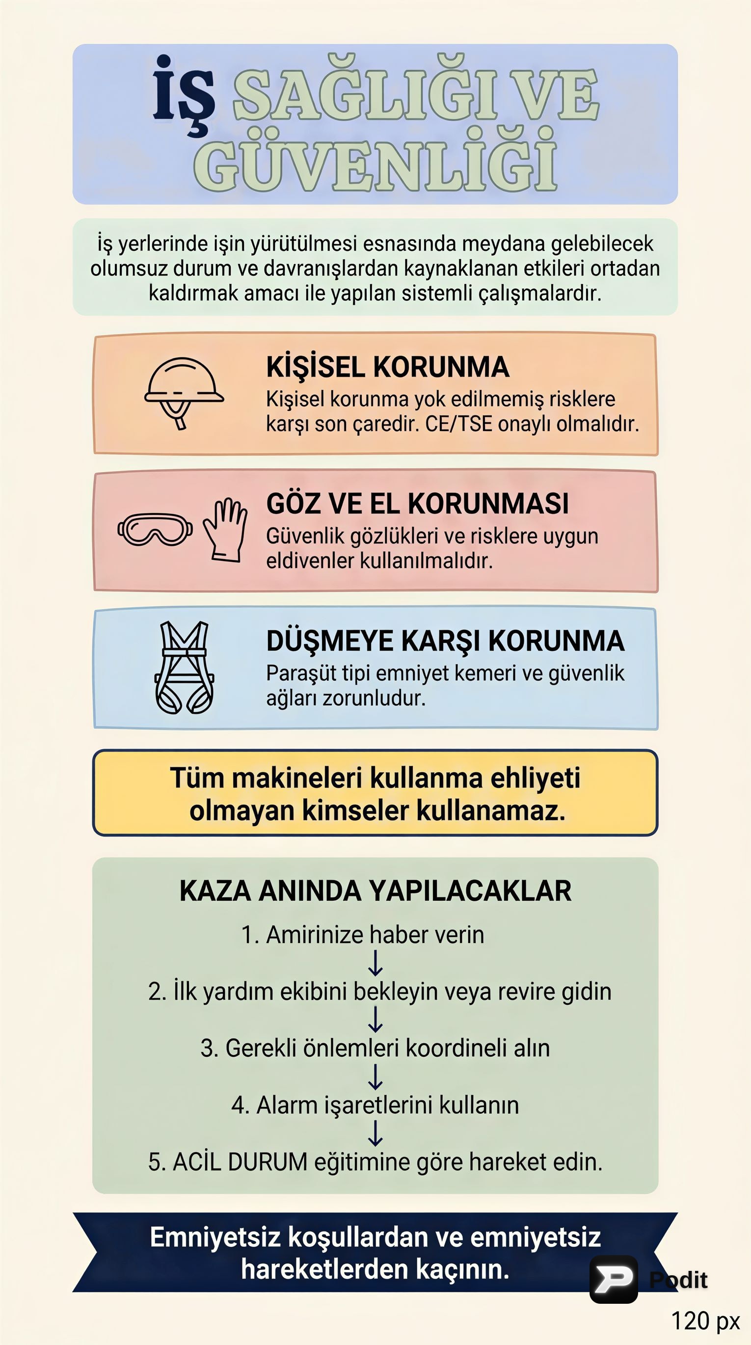 İş Sağlığı ve Güvenliği Temel Rehberi - görsel özet infografik