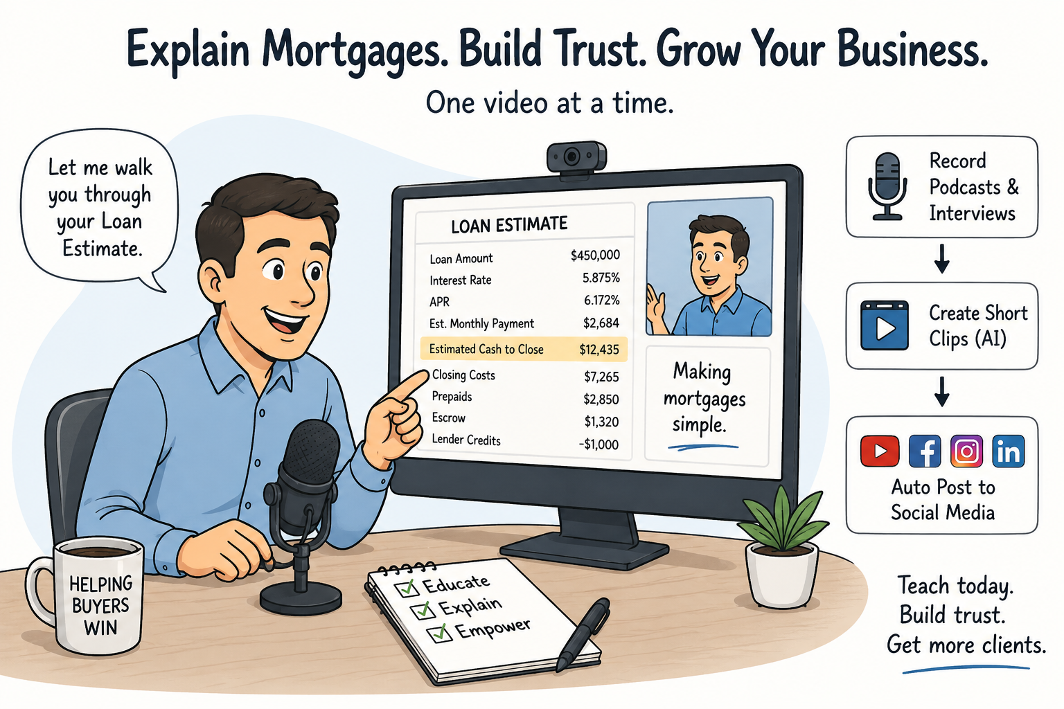 Best Screen Recorder for Mortgage Brokers: Record Loan Walkthroughs, Podcasts, and Social Clips
