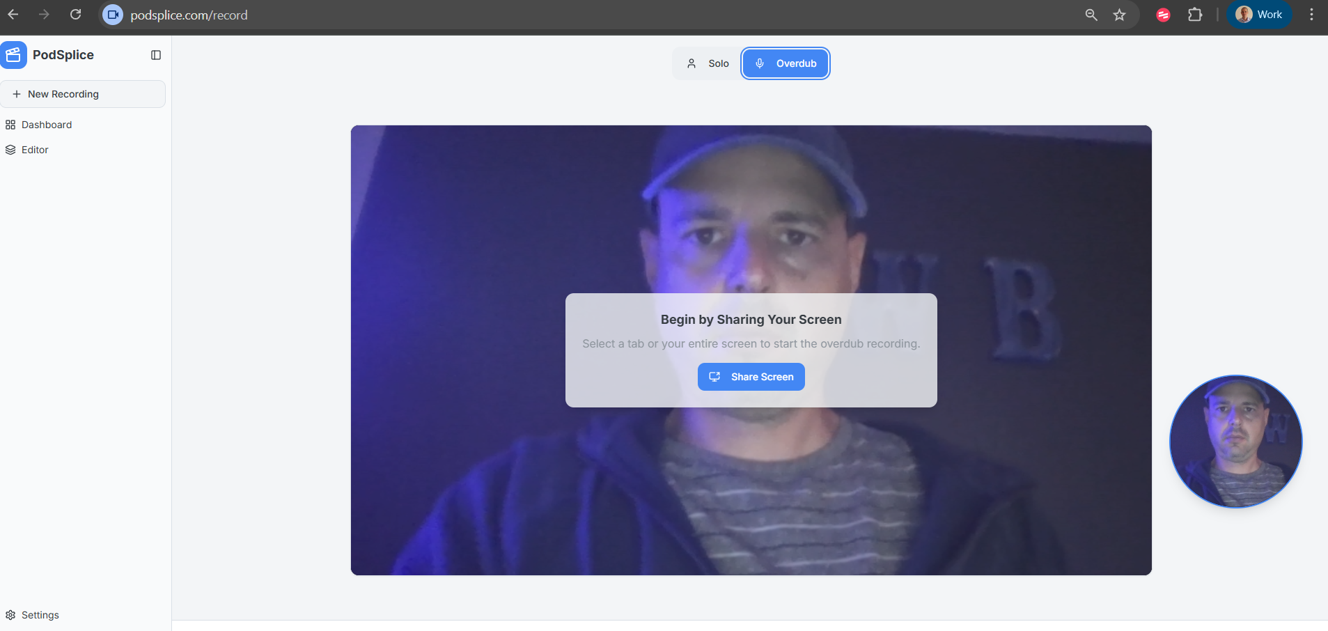 screenshare system audio youtube reaction video
