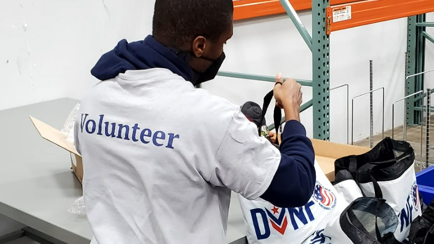 Assembling hygiene kits for low-income and homeless Veterans