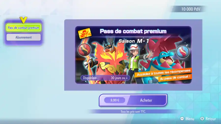 Passe de Combat Saison M-1 Pokémon Champions : toutes les récompenses