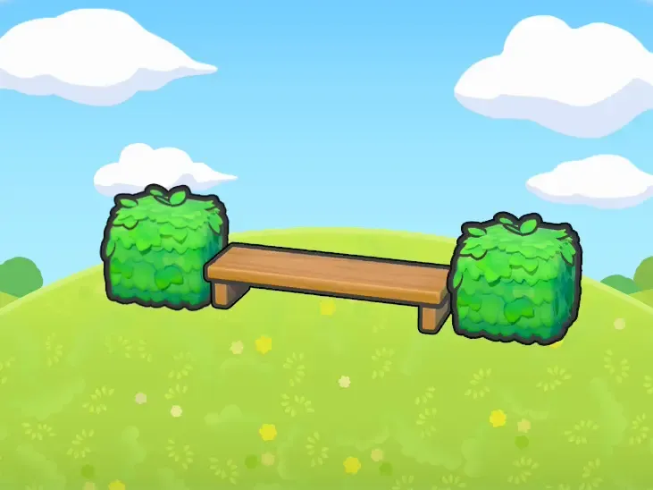 Banc près de buissons