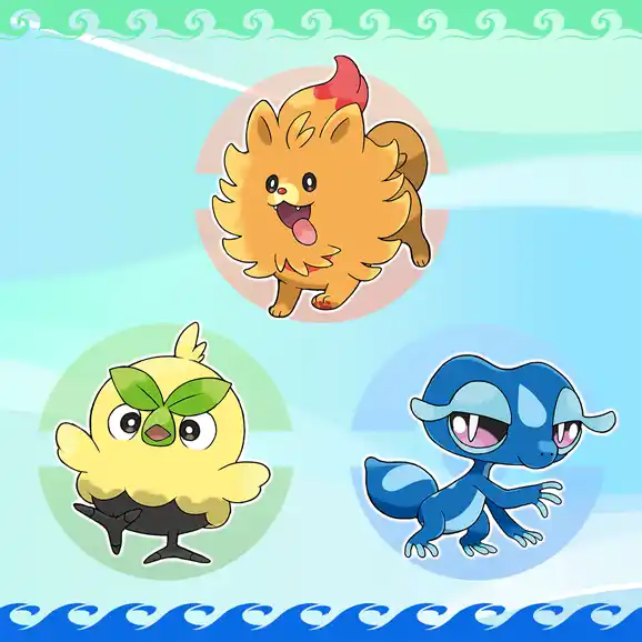 Starters Pokemon Vents et Vagues