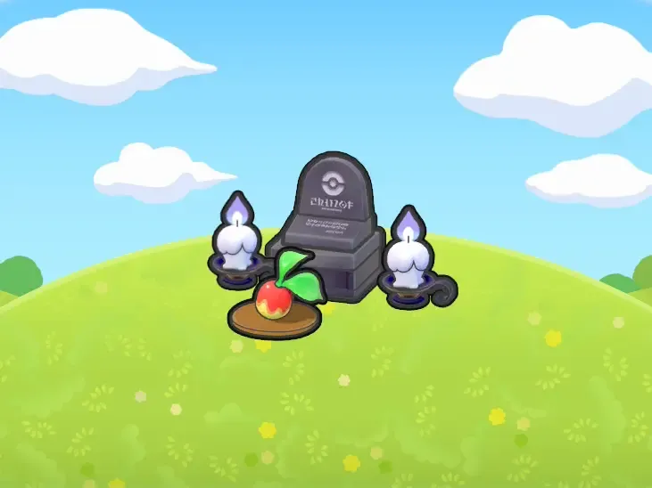 Pierre tombale sinistre avec offrande