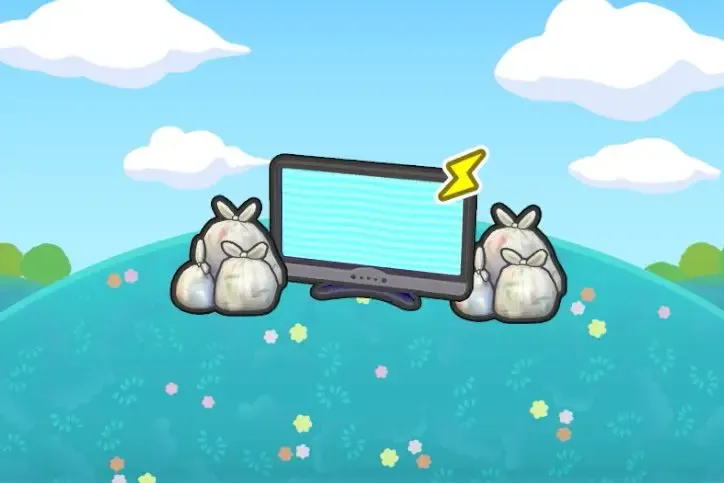 Télévision au milieu des ordures