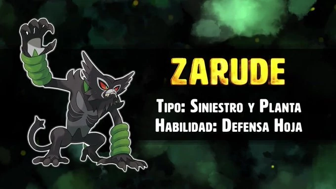 Zarude, nuevo Pokémon Singular de tipo Siniestro Planta