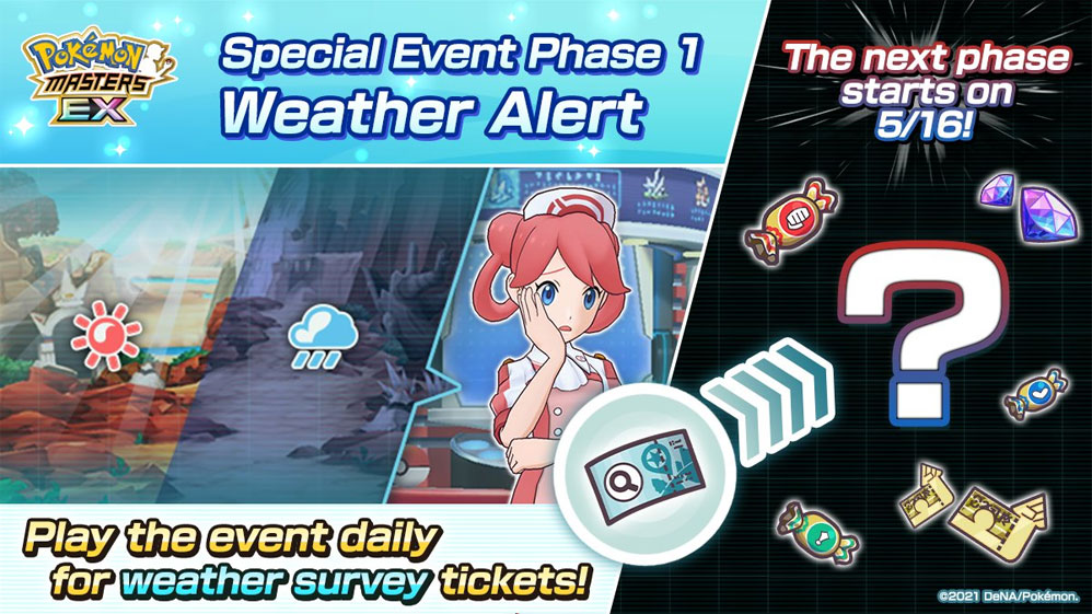 El Evento Alerta Meteorológica comienza Pokémon Masters EX