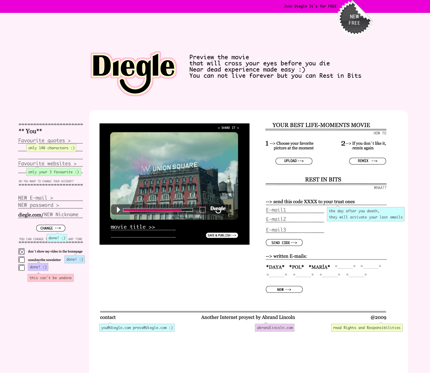 Diegle interface