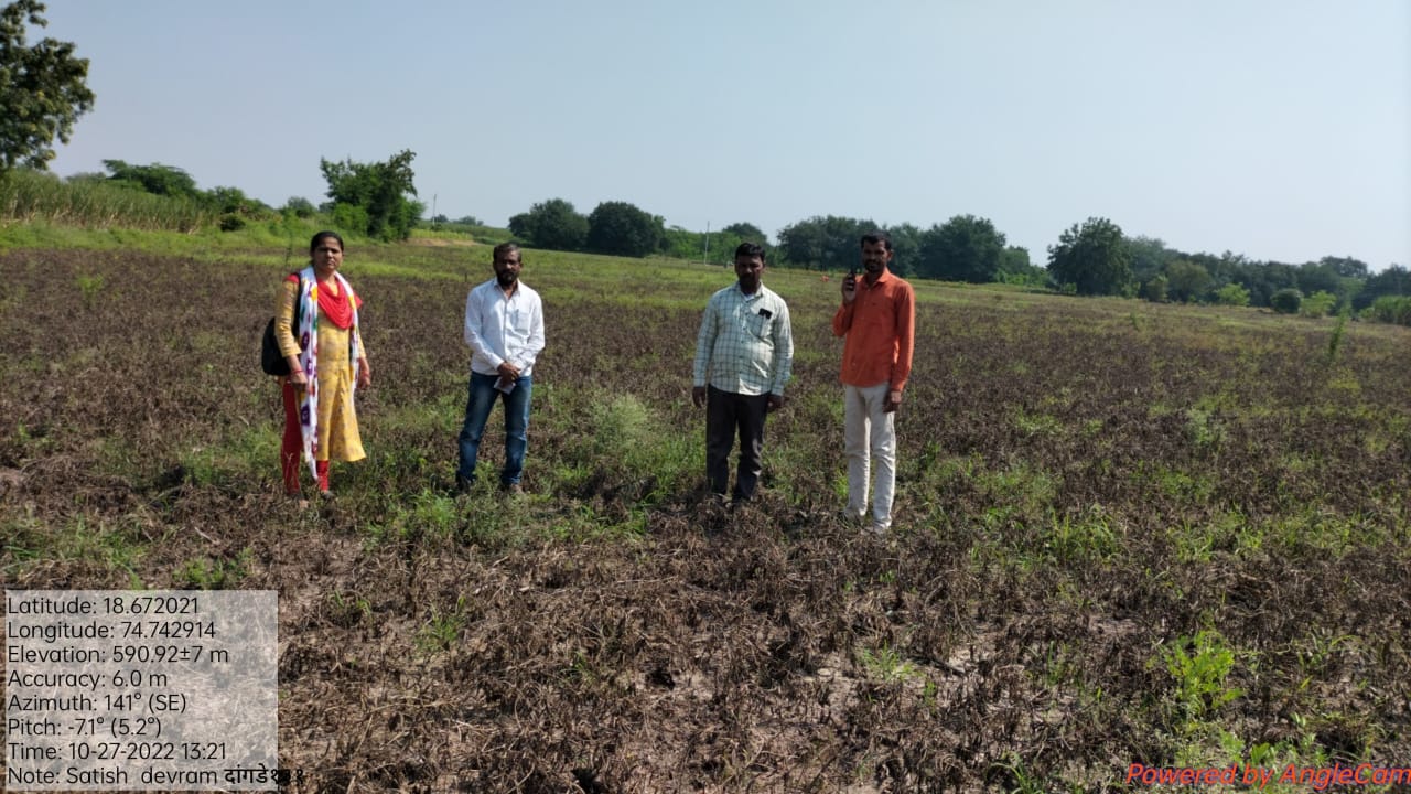 घुगलवडगाव  परिसरात  नुकसानग्रस्त पीक पंचनाम्यांना सुरवात 