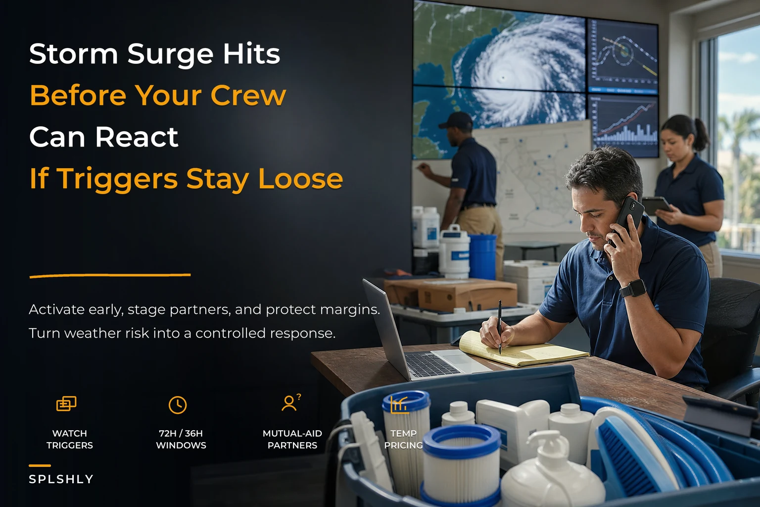 Activation-ready storm surge playbook for pool services: triggers, mutual-aid and temporary pricing