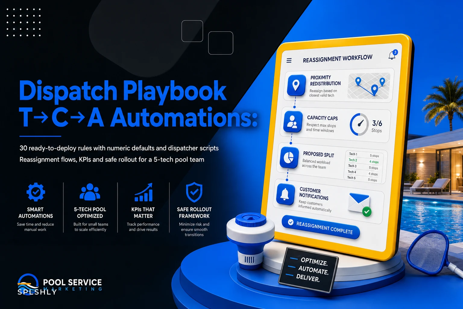 Dispatch playbook: 30 ready-to-deploy Trigger→Condition→Action automation rules to eliminate missed appointments for a 5‑tech pool service