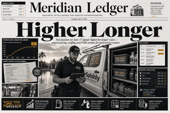Fed’s June 2026 rate stance: pricing, staffing, and inventory moves pool-service owners must make now