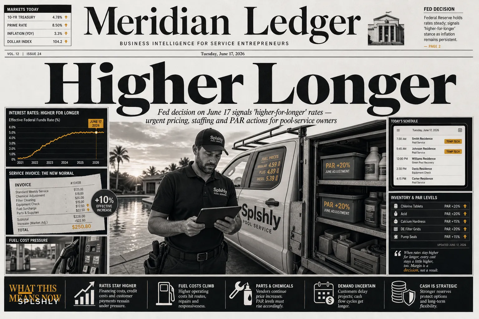 Fed's June 2026 rate stance: pricing, staffing, and inventory moves pool-service owners must make now