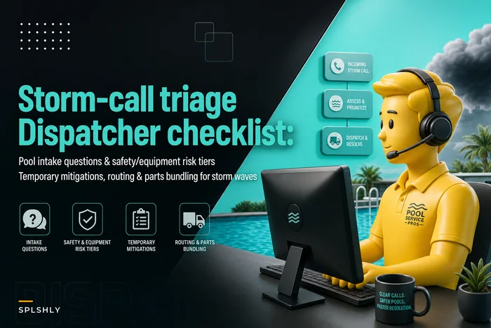 Post-storm pool triage checklist for dispatchers: intake questions, risk tiers and temporary mitigation rules