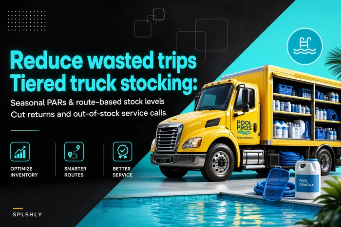 Reduce wasted trips: tiered truck stocking plan and seasonal PARs for pool technicians