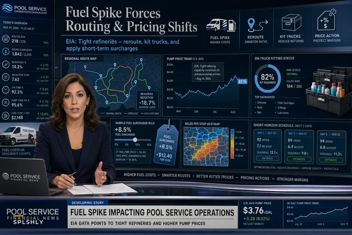 When Fuel Spikes Hit: Tactical Routing, Truck‑Kitting, and Pricing Moves for Pool Service Operators