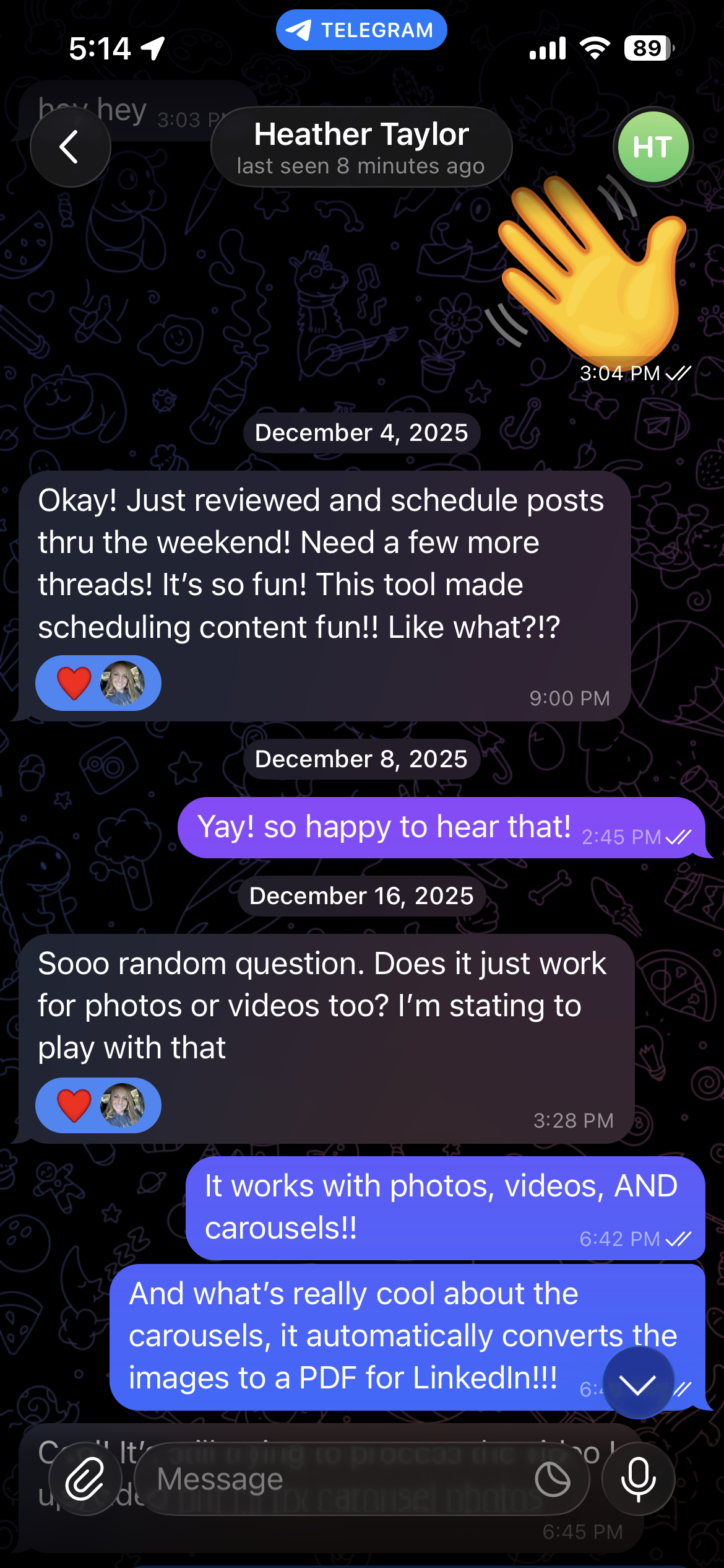 Social posting is fun testimonial