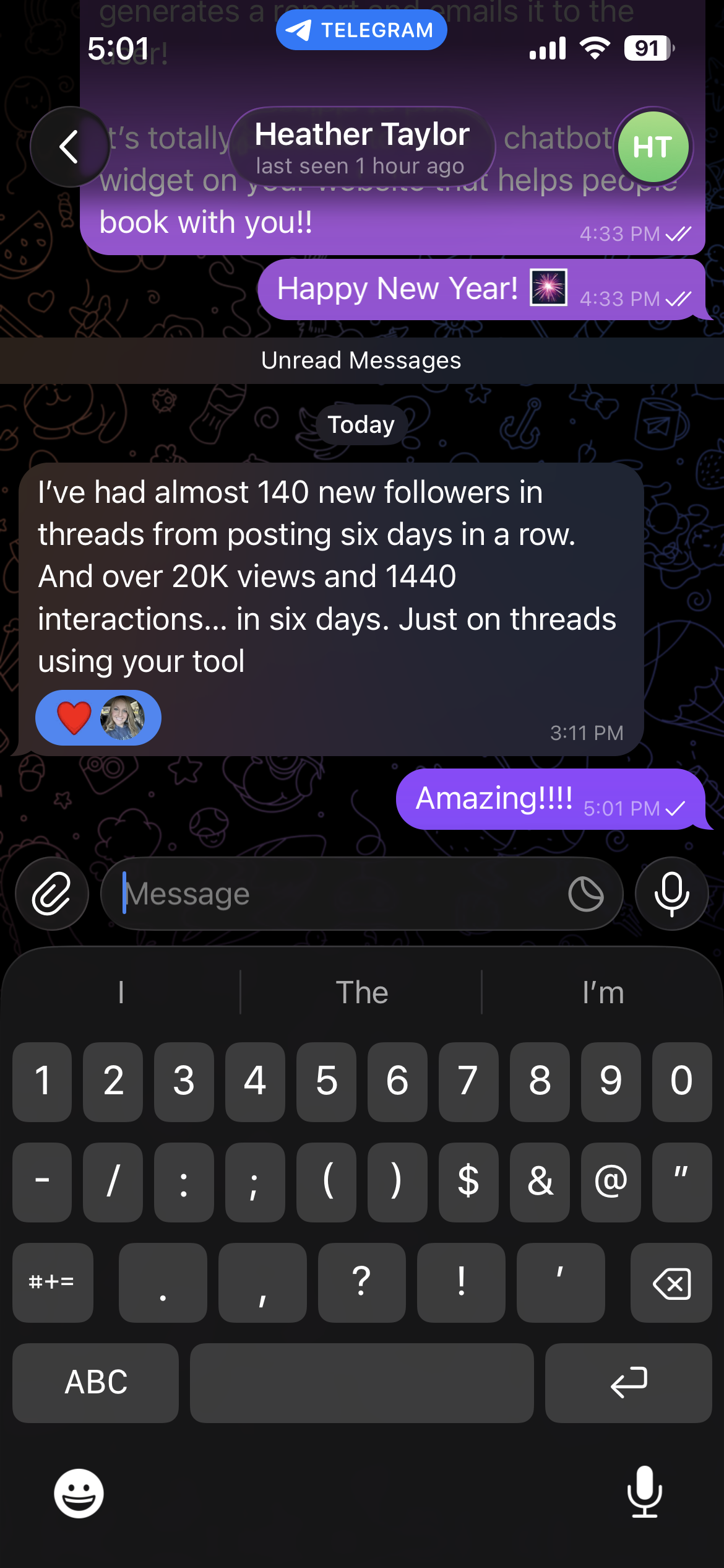 20K views on Threads testimonial