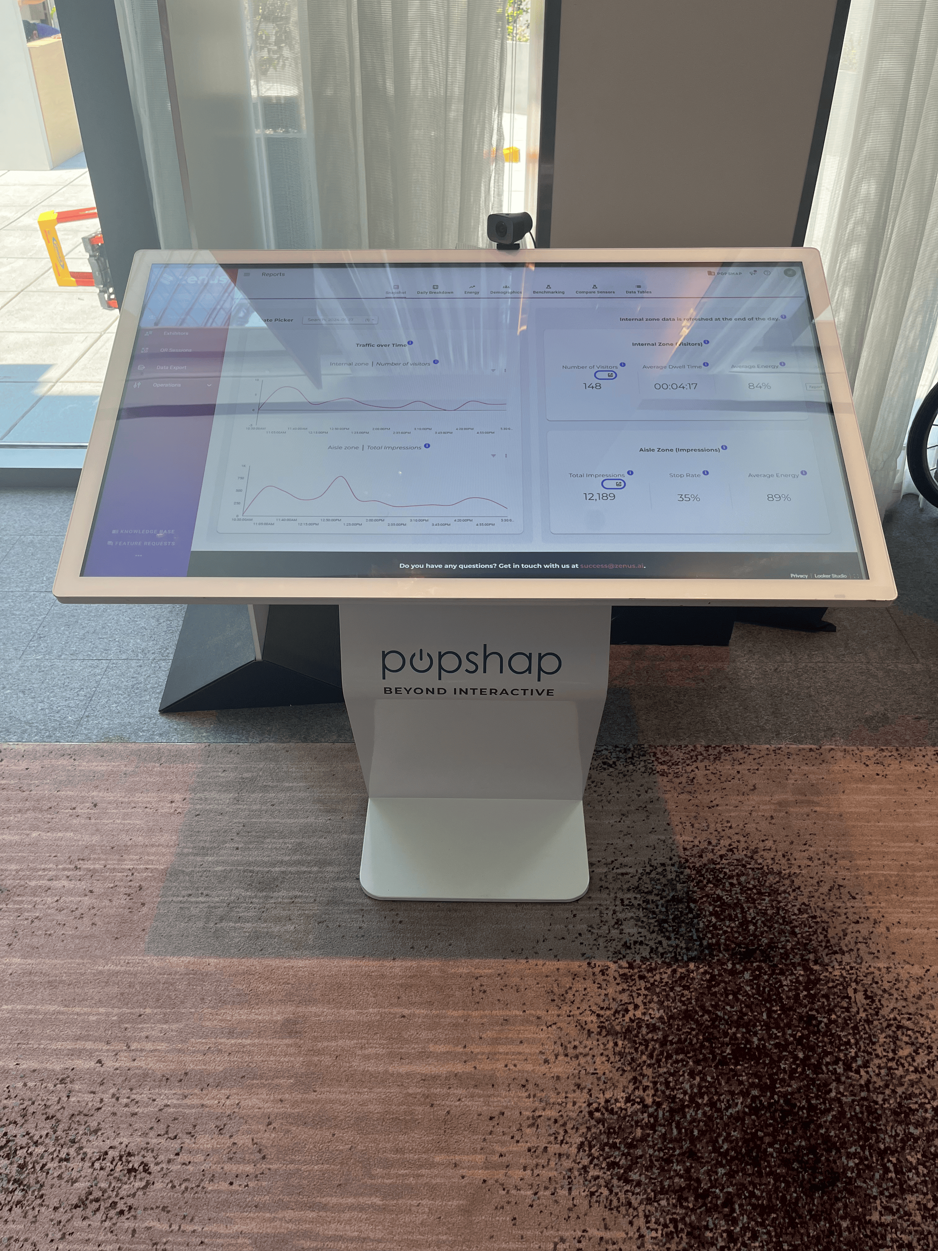 table kiosk with facial recognition