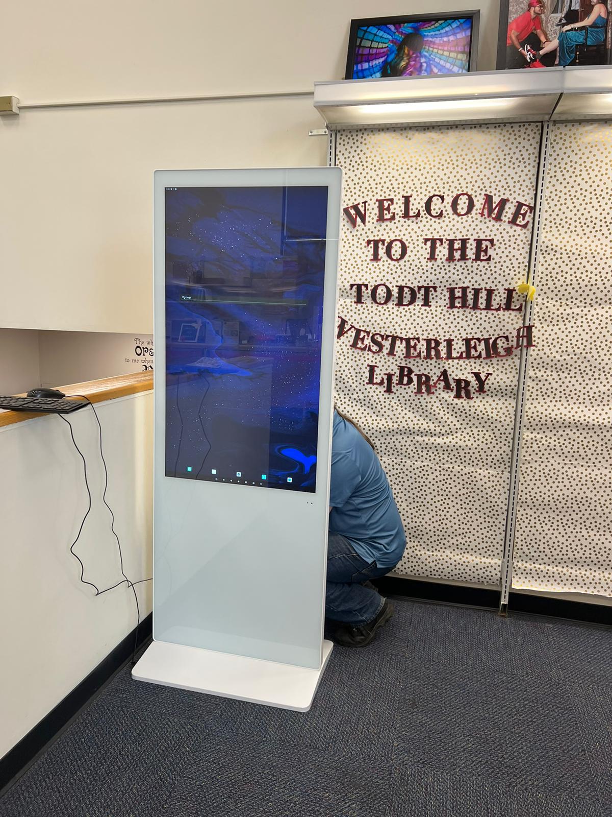  49" standing digital kiosks install